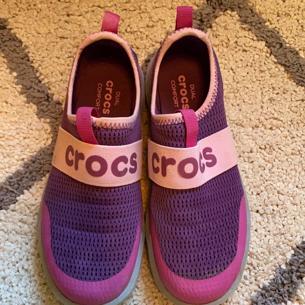 Pink and purple water sand CROCS